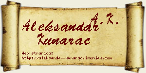Aleksandar Kunarac vizit kartica